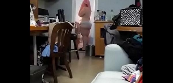  Fat bitch dancing nude out the shower